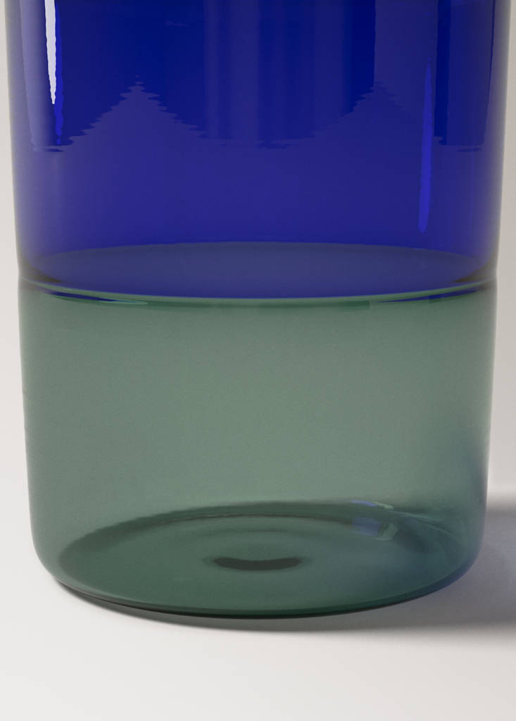 Two-tone borosilicate glass — Vibrant blue