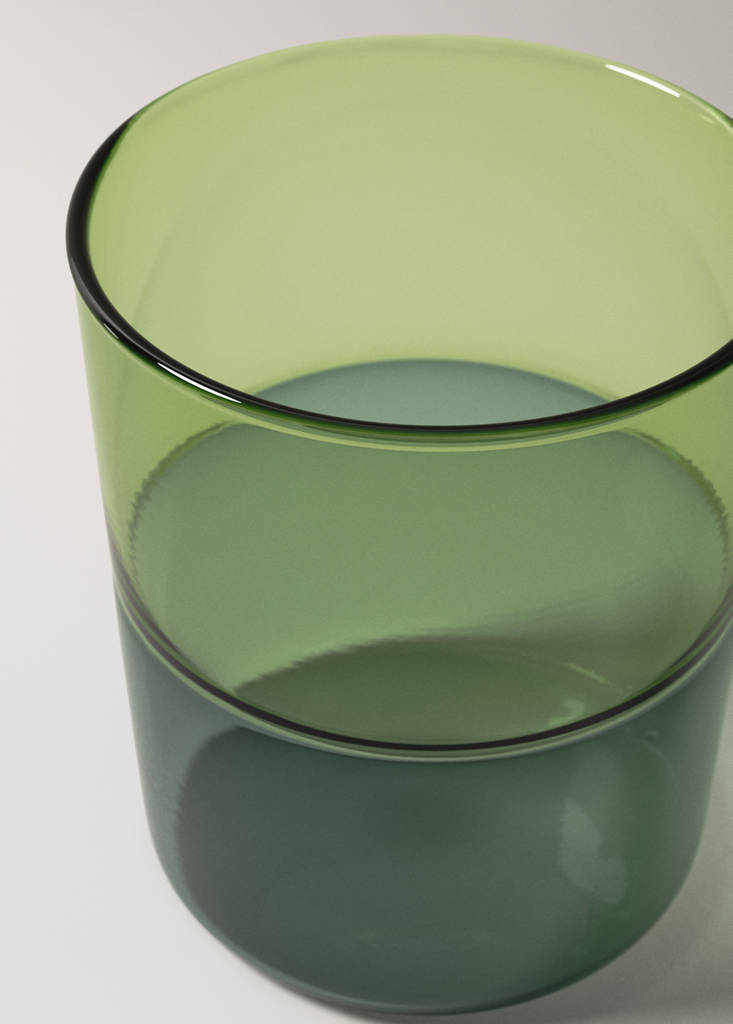 Two-tone borosilicate glass — Petrol Blue