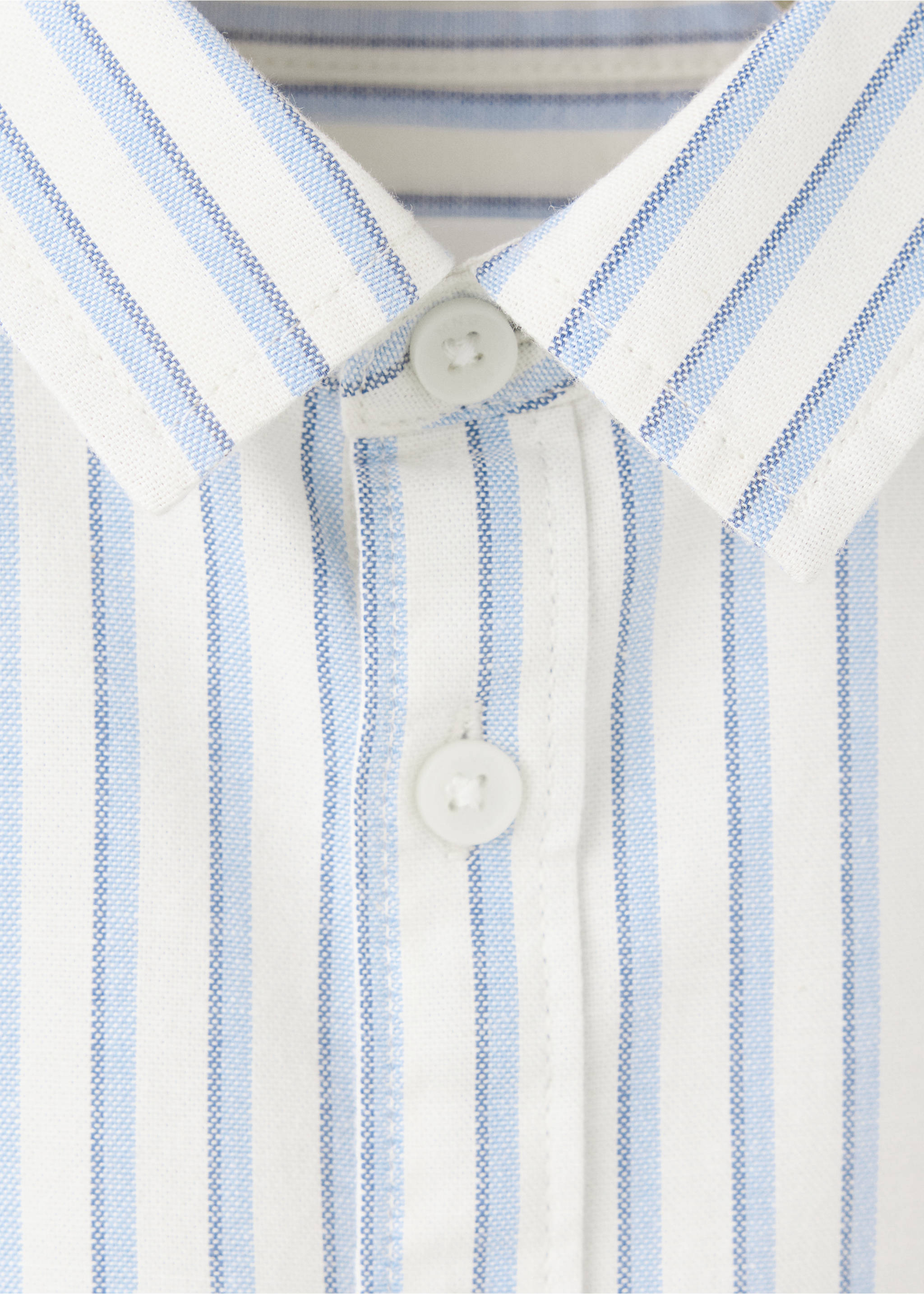 100% cotton striped shirt - Details of the article 8, Blue. Ref: 37043293-00.