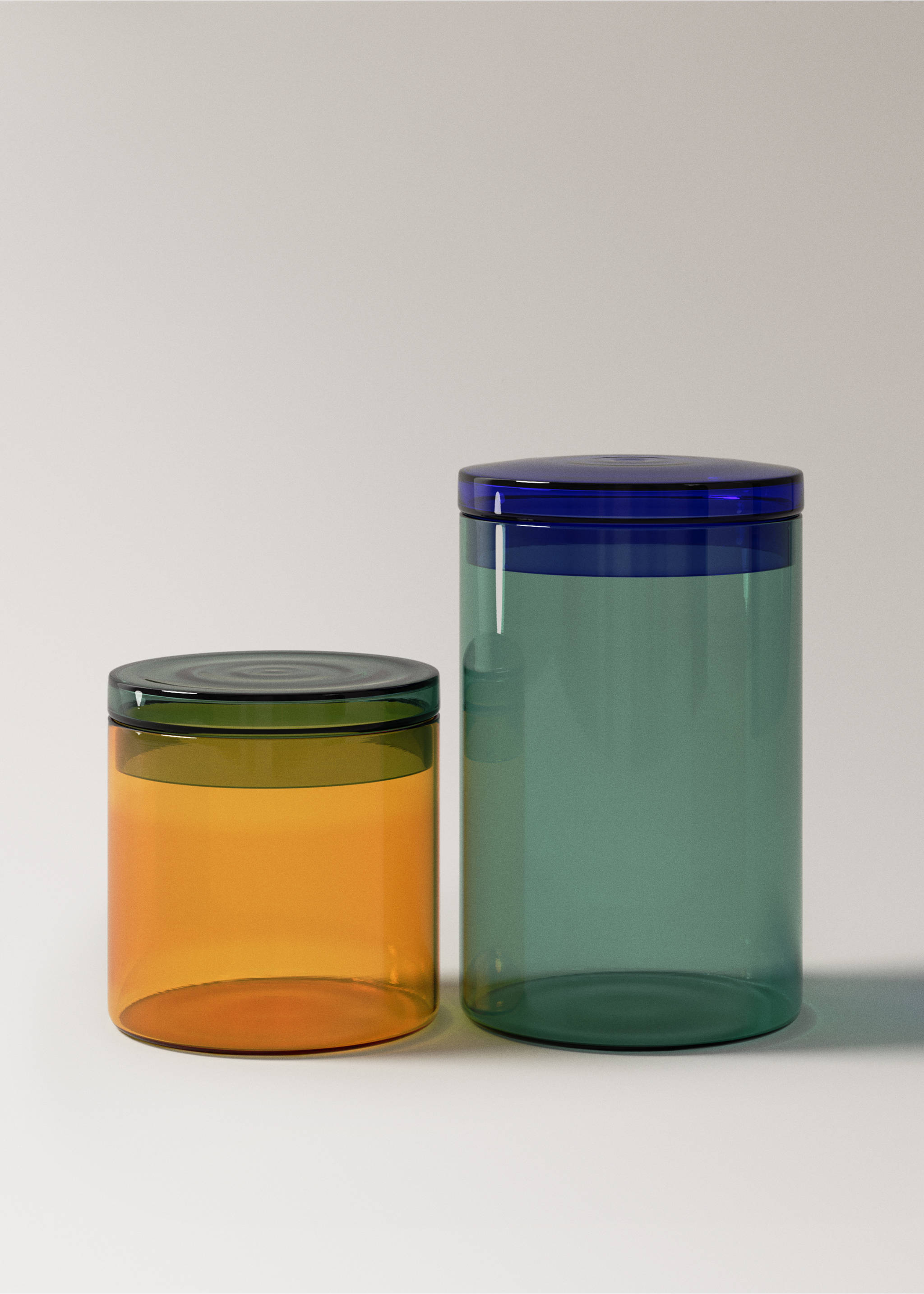 Two-tone glass jar - Details of the article 3, Orange. Ref: 37043298-00.