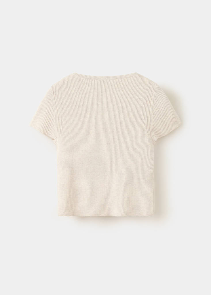 Knitted short-sleeve t-shirt — Beige