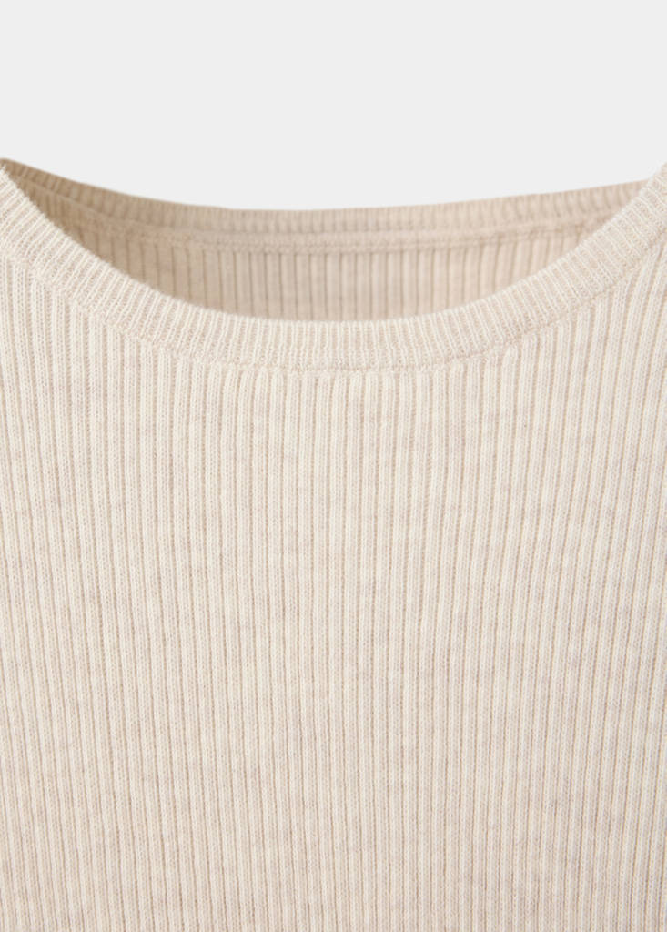 Knitted short-sleeve t-shirt — Beige