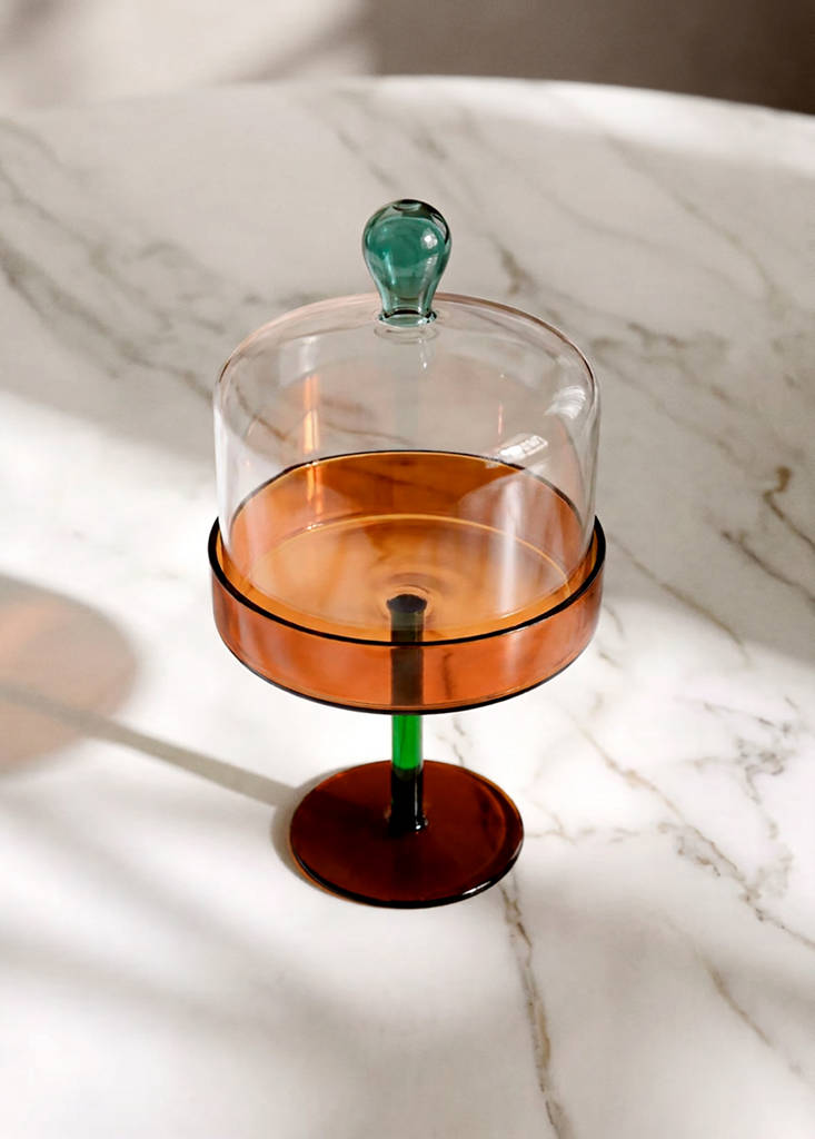Two-tone borosilicate pie dish — Orange
