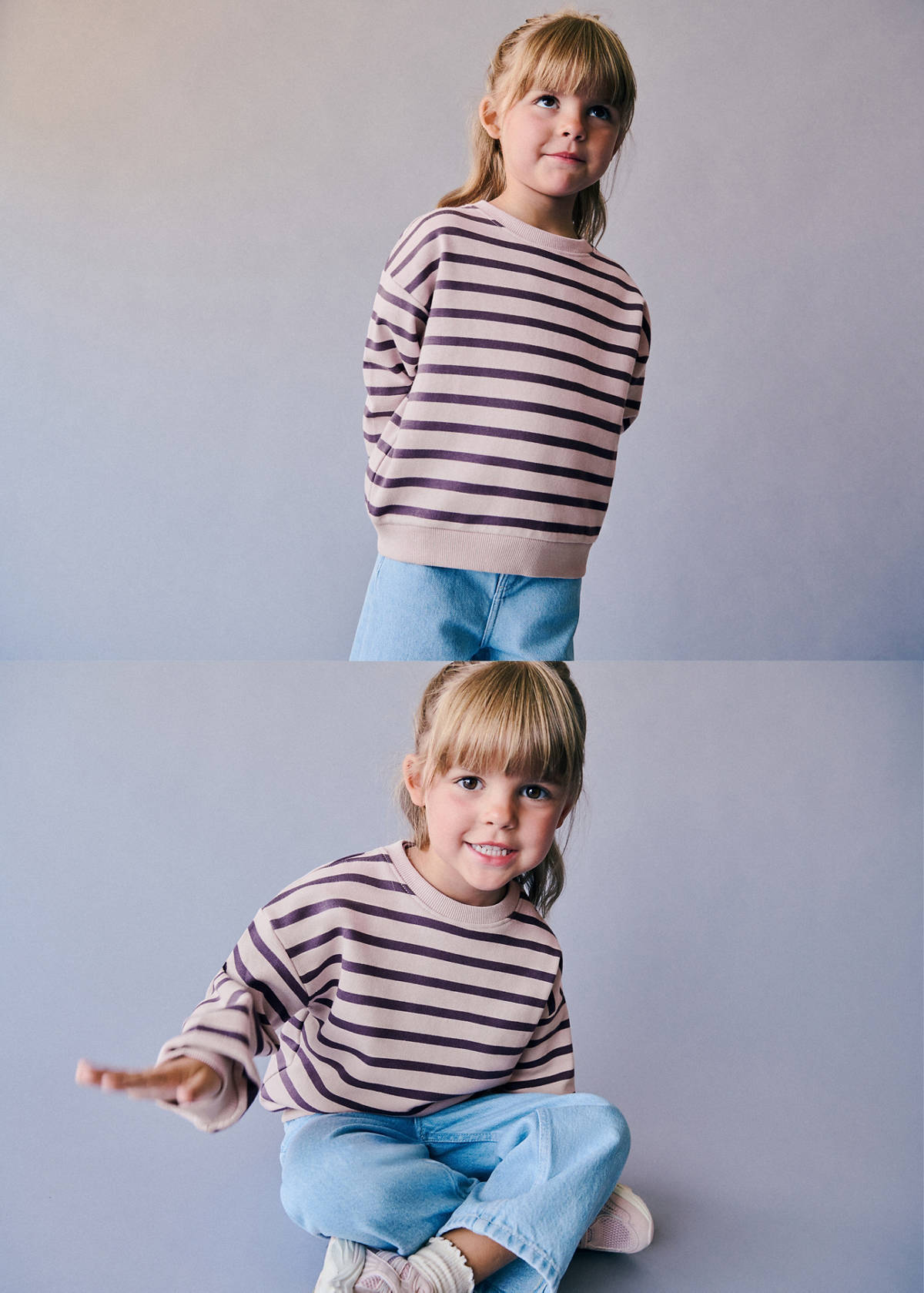 Striped print sweatshirt — Light/Pastel Purple