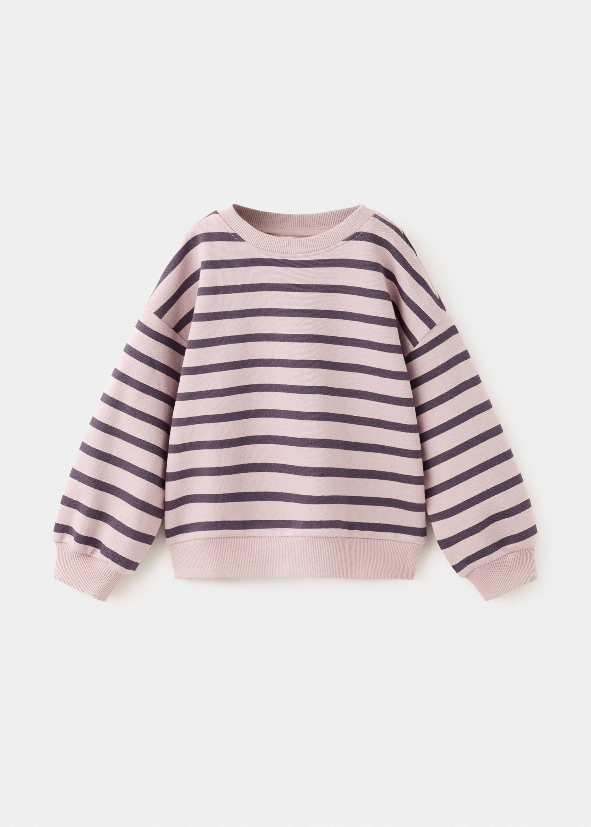 Mikina s potiskem proužků - Zboží bez modelu, Světle/pastelově purpurová. Ref: 37043307-00.