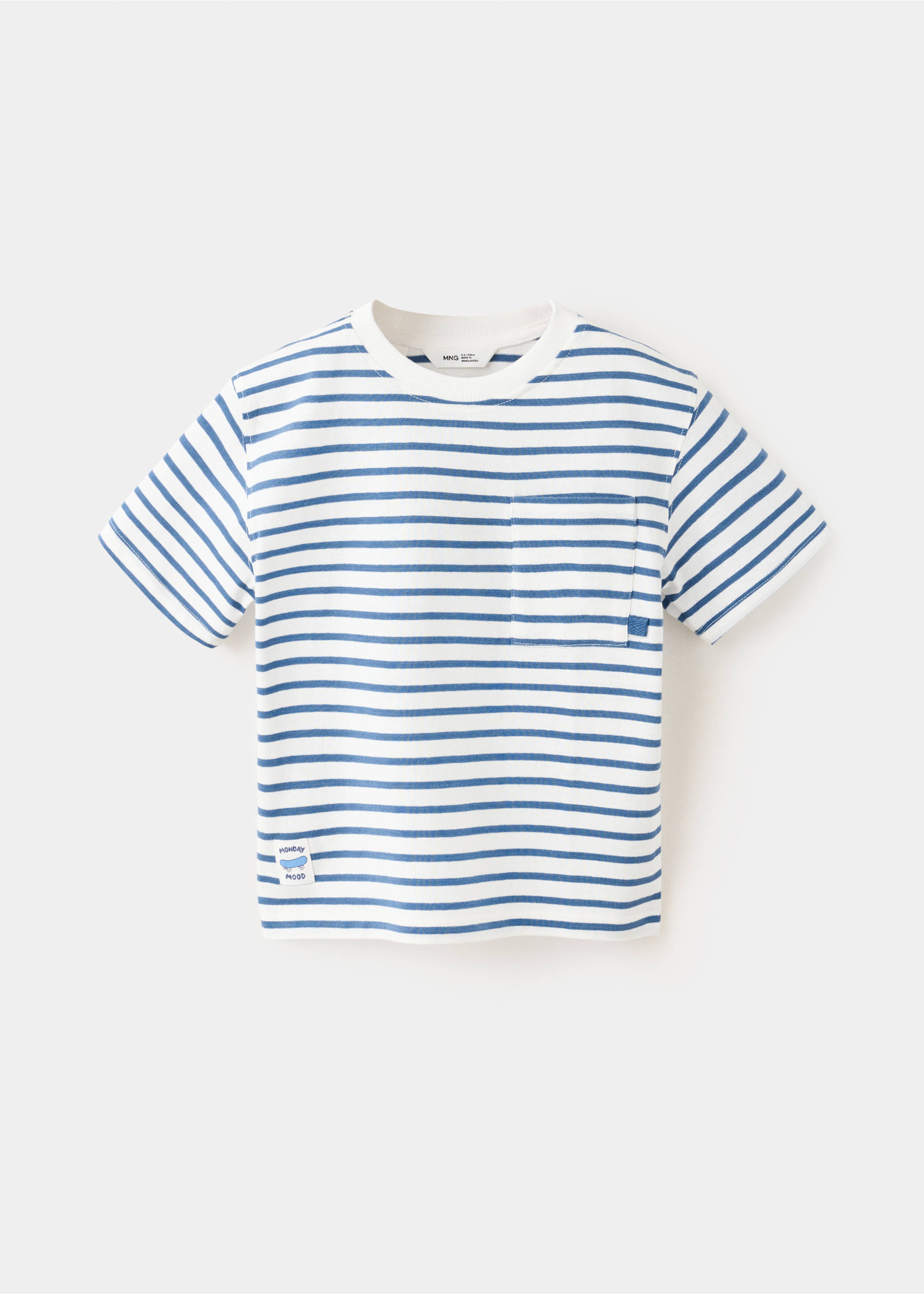 T-shirt riscas bolso - Artigo sem modelo, Branco. Ref: 37043308-00.