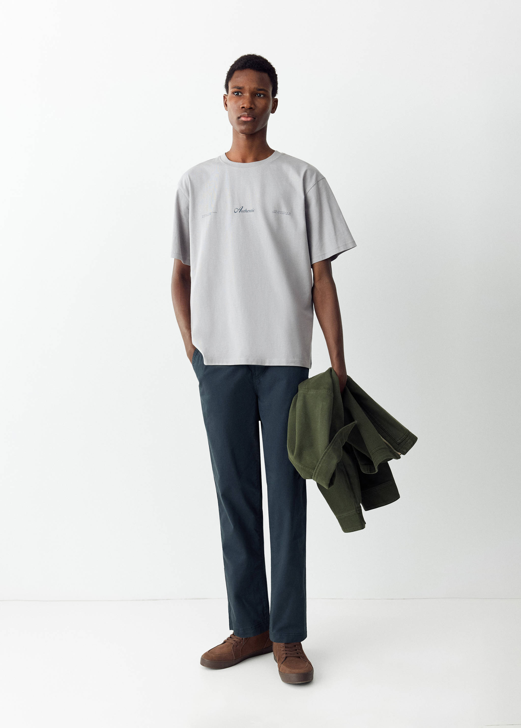 Drawstring straight trousers - General plane
