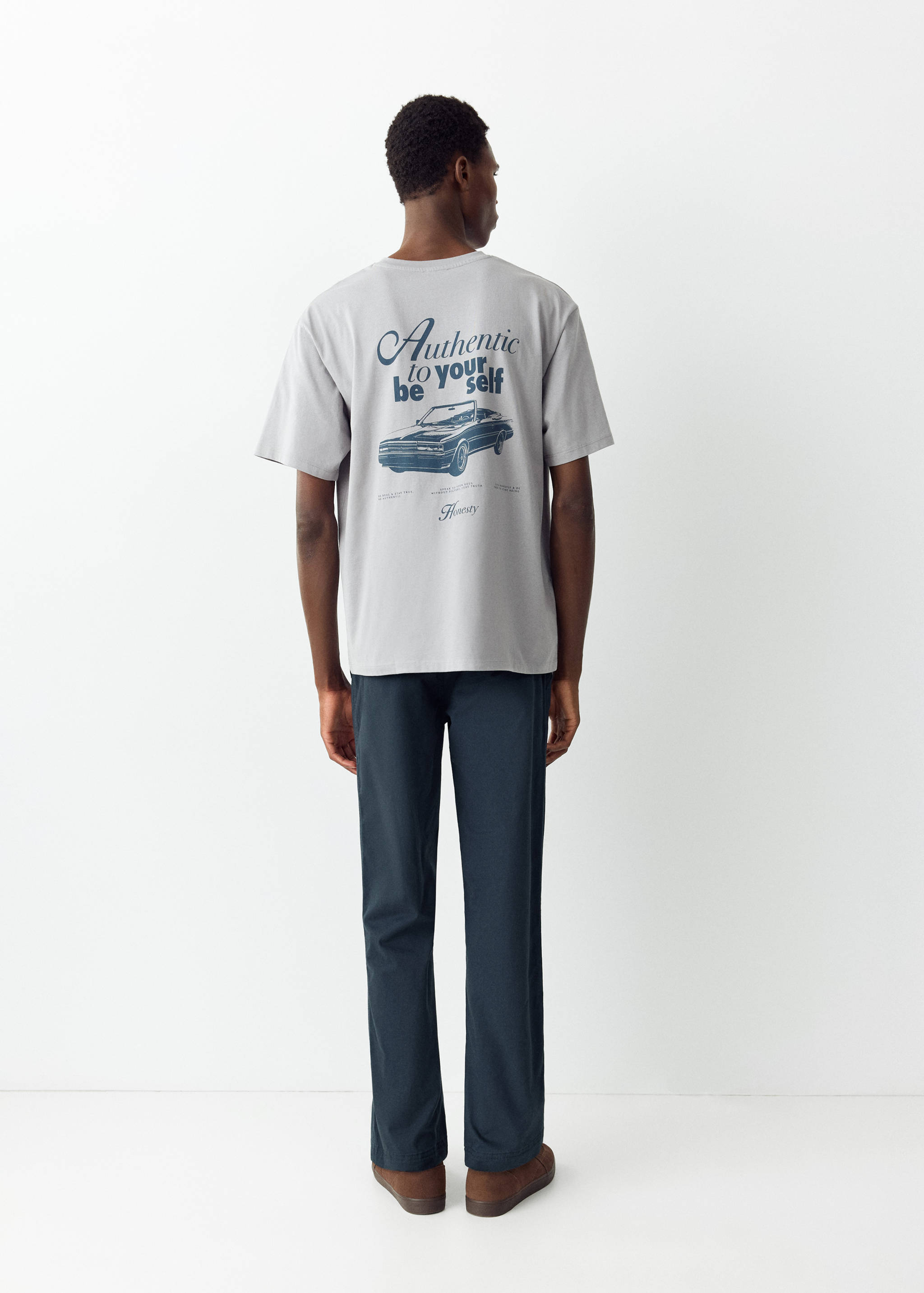 Drawstring straight trousers - Reverse of the article