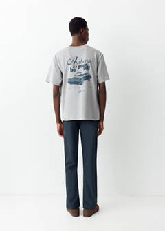 Drawstring straight trousers — Navy 4