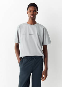 Drawstring straight trousers — Navy 3