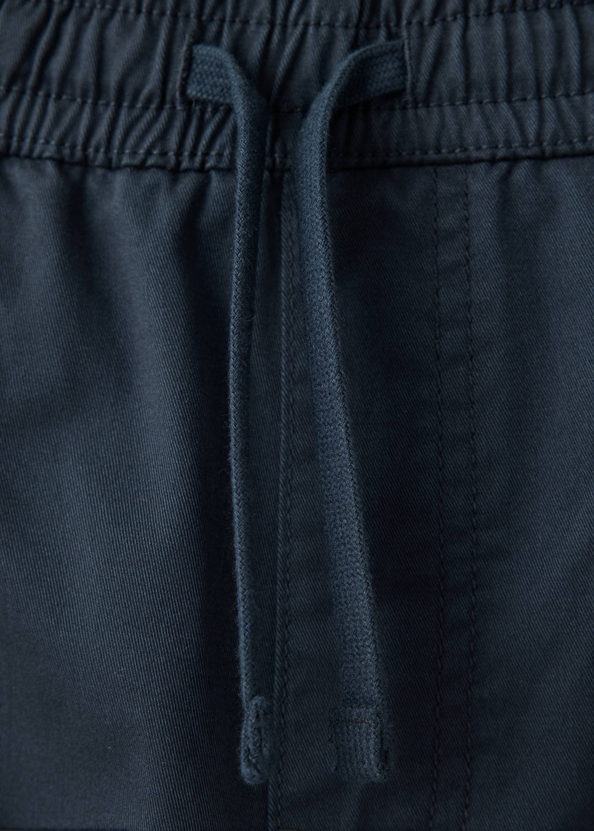 Drawstring straight trousers — Navy