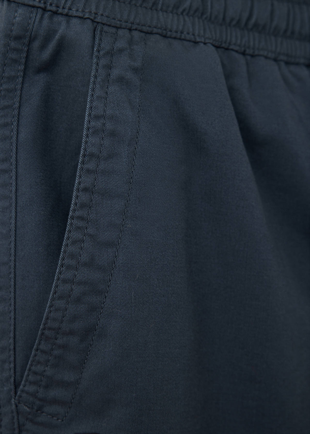 Drawstring straight trousers — Navy