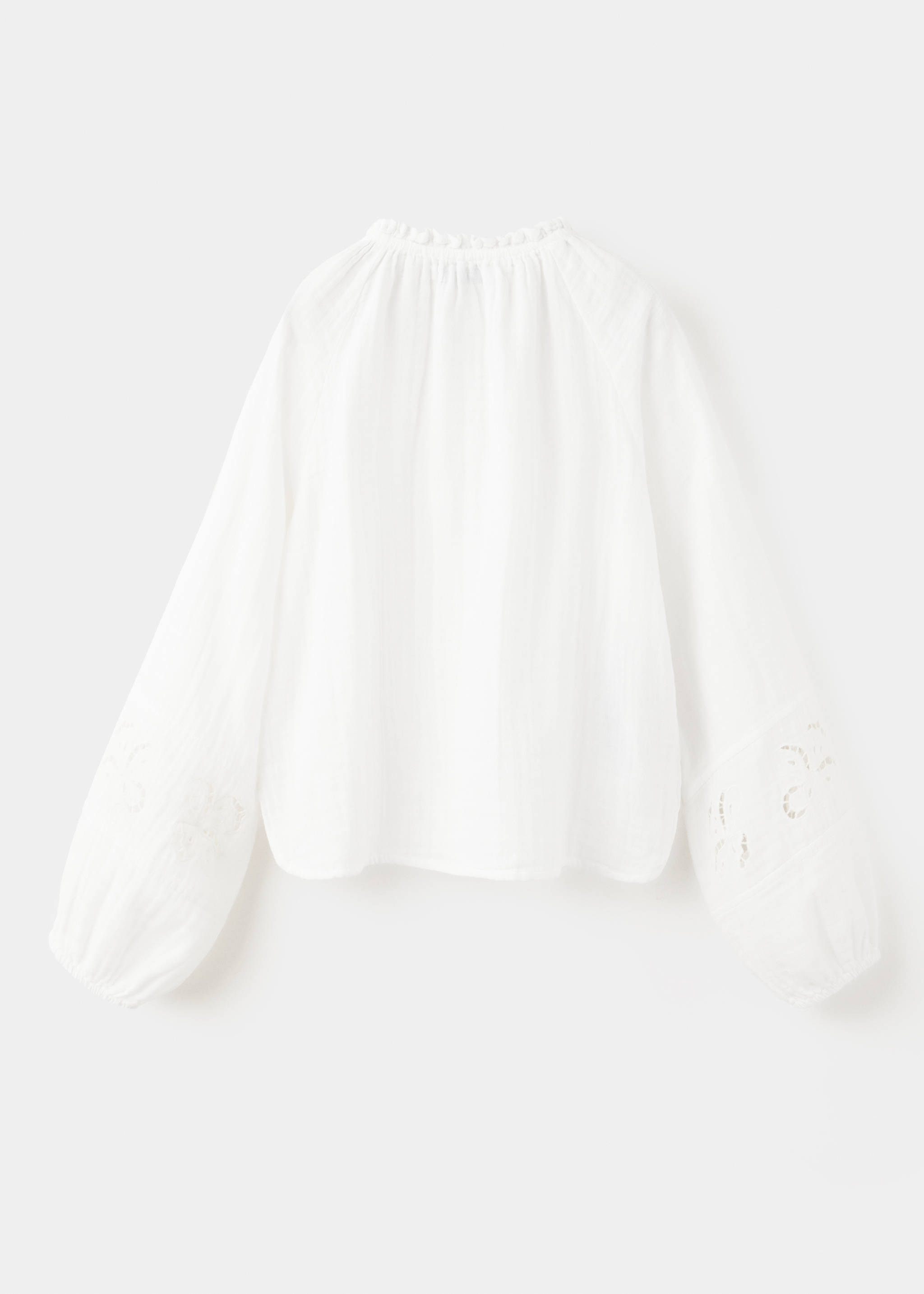 Cotton blouse with broderie anglaise embroidery - Reverse of the article
