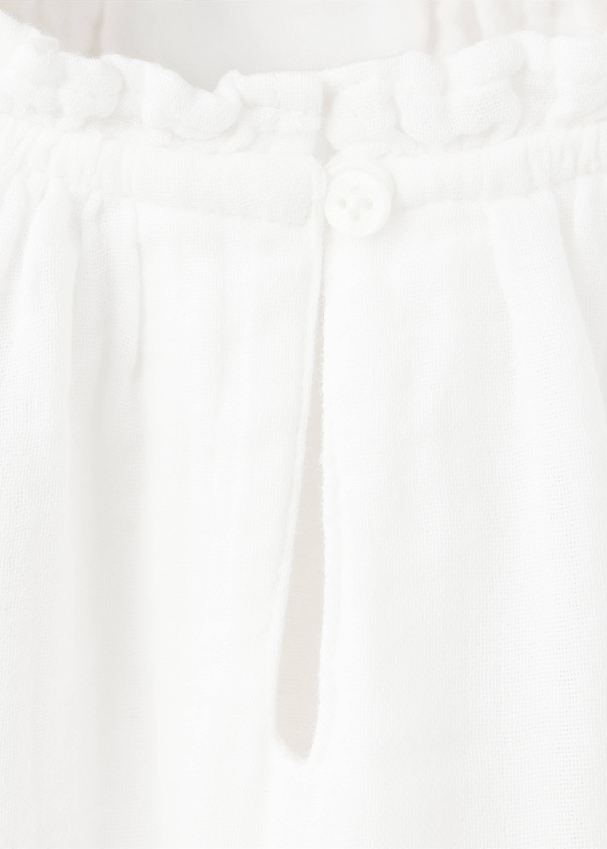 Cotton blouse with broderie anglaise embroidery - Details of the article 8, White. Ref: 37043315-00.