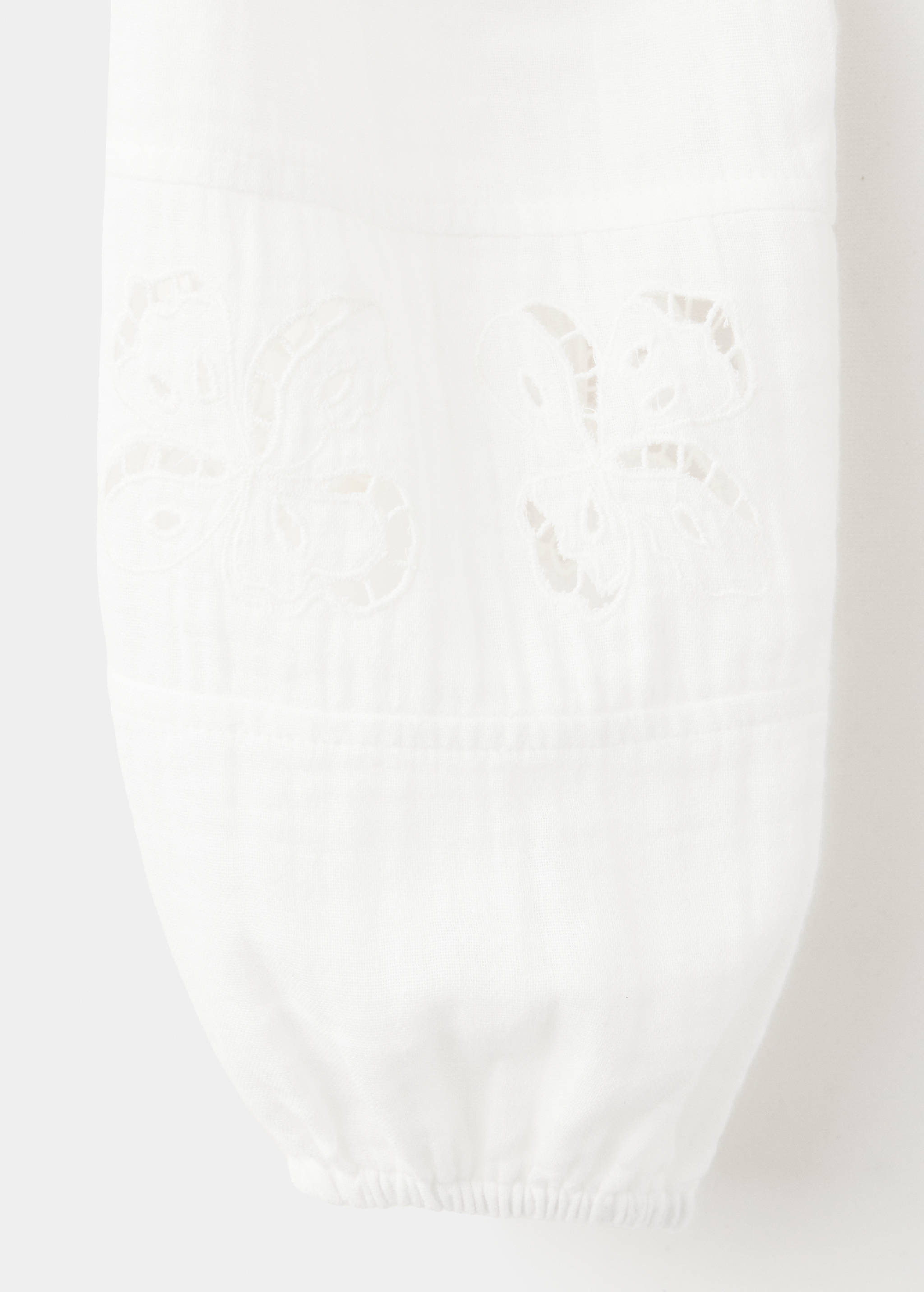 Cotton blouse with broderie anglaise embroidery - Details of the article 0