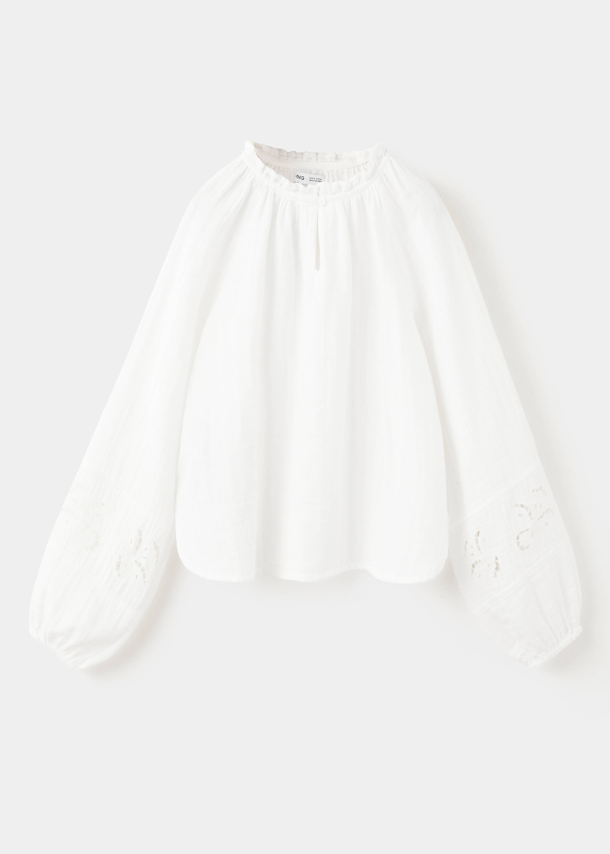 Cotton blouse with broderie anglaise embroidery - Article without model