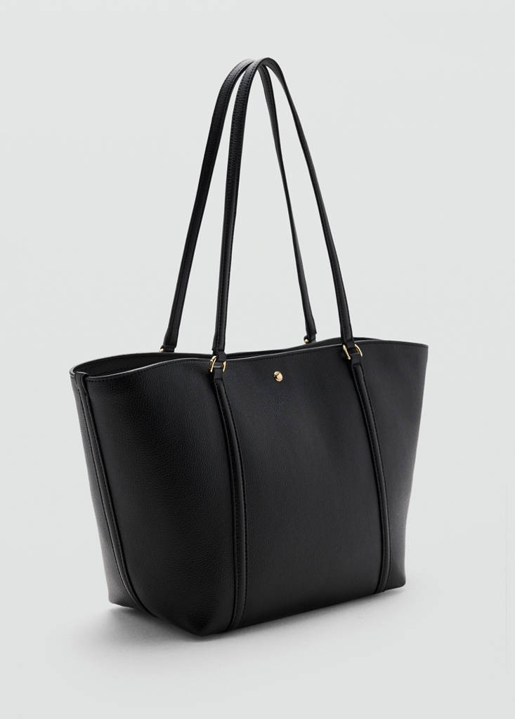 Shopper bag with double handle — Black