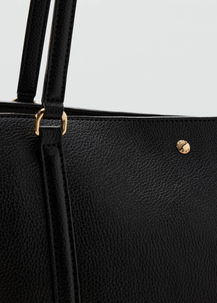 Shopper bag with double handle — Black