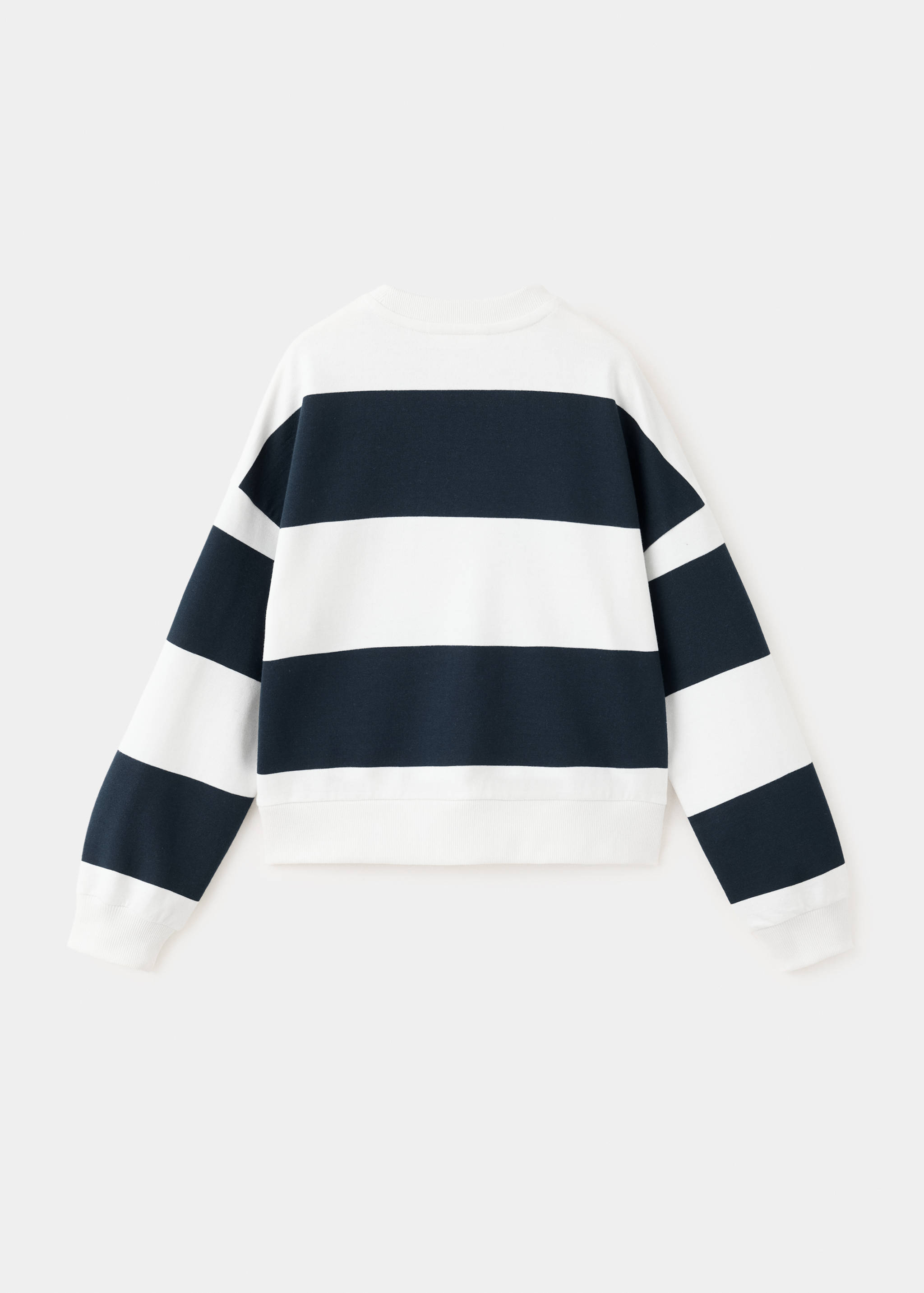 Striped sweatshirt with printed phrase - Reverse of the article