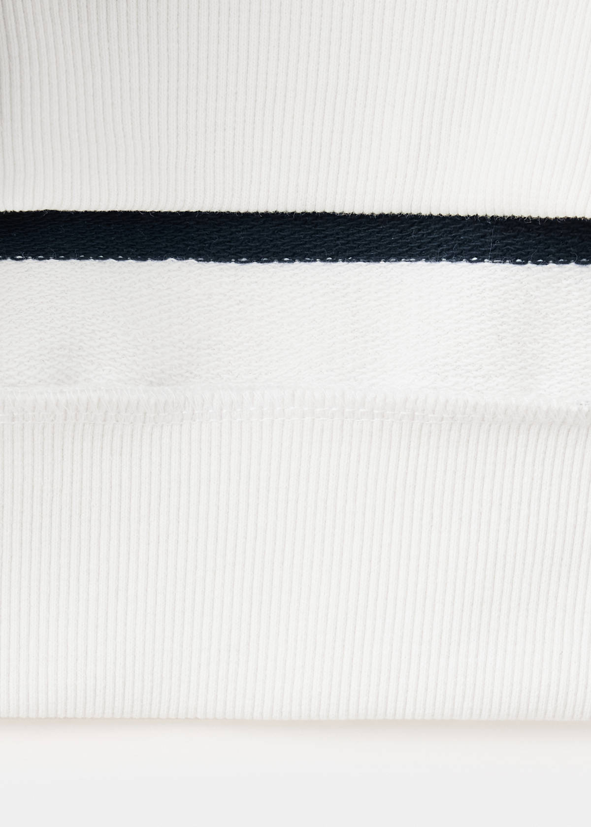 Striped sweatshirt with printed phrase — Navy