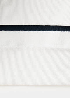 Striped sweatshirt with printed phrase — Navy 4
