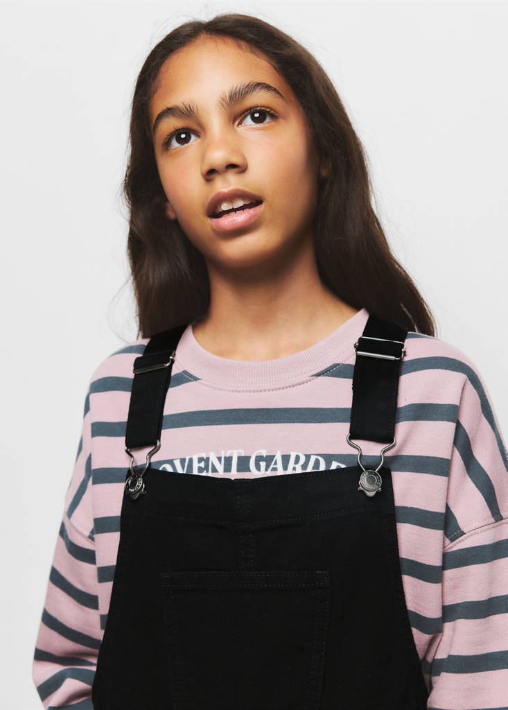 Pocket denim pinafore dress — Black denim
