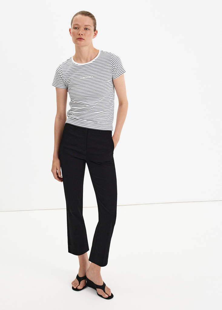 Striped logo T-shirt — Dark Navy