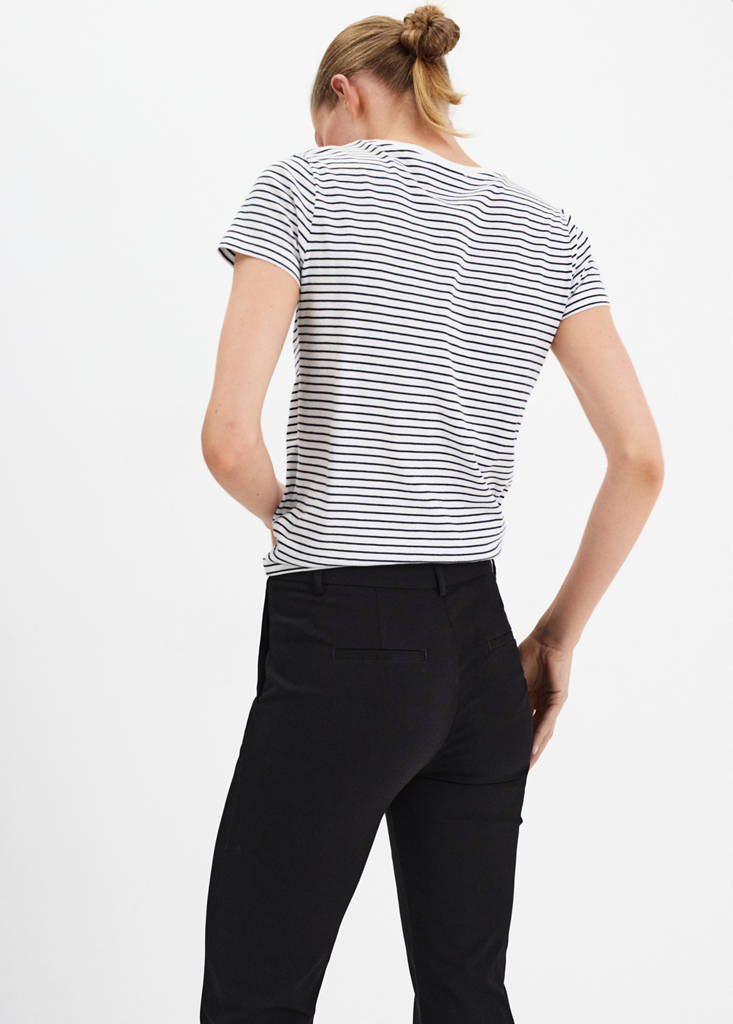 Striped logo T-shirt — Dark Navy