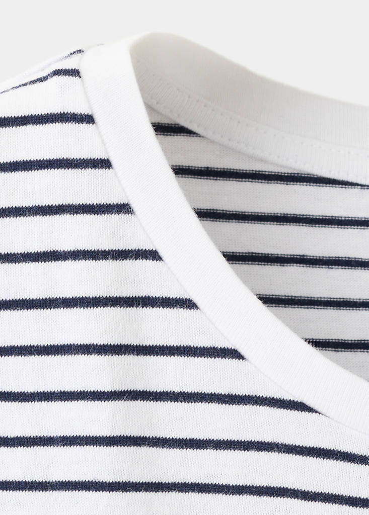 Striped logo T-shirt — Dark Navy