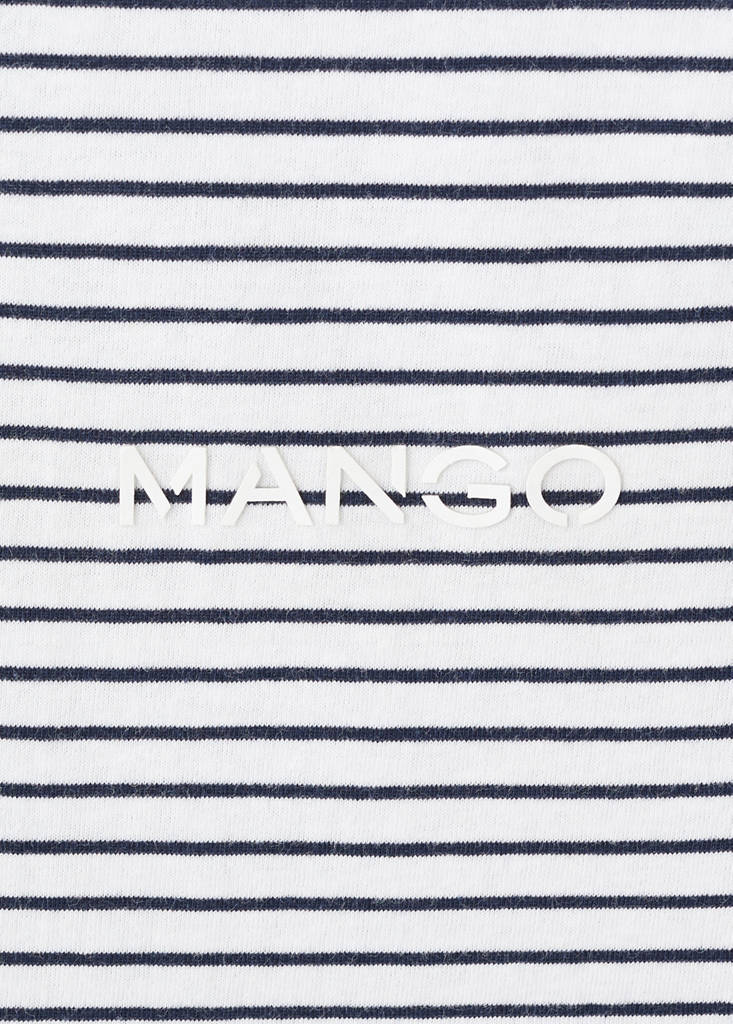 Striped logo T-shirt — Dark Navy