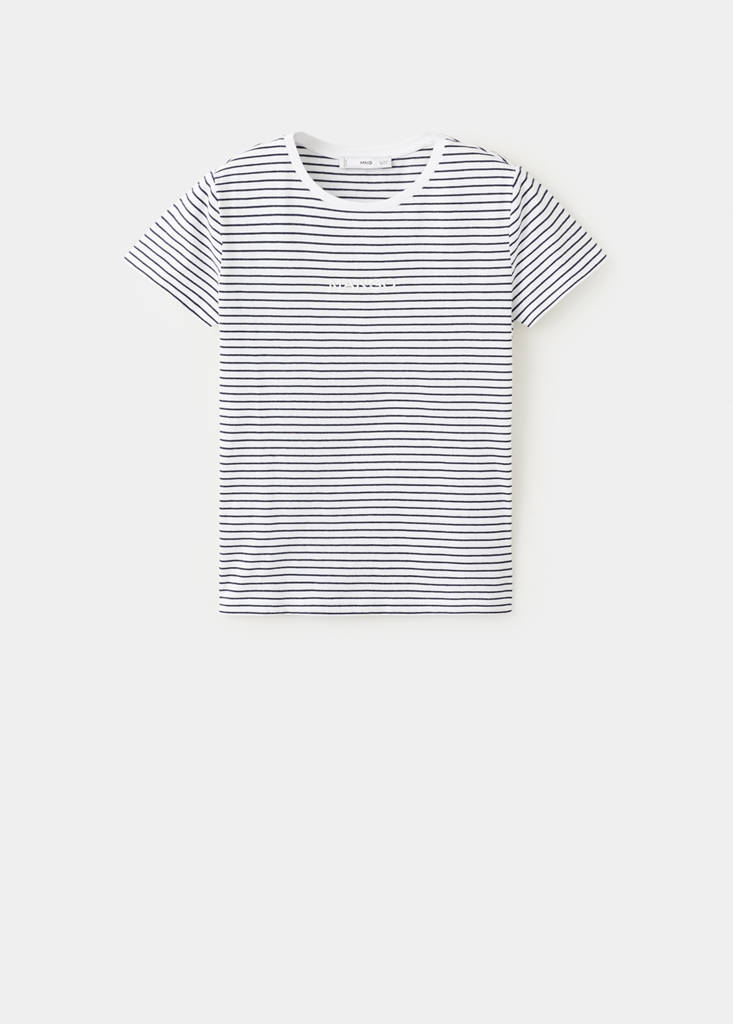 Striped logo T-shirt — Dark Navy