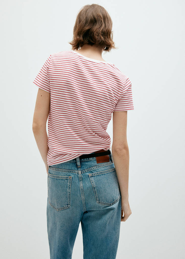 Striped logo T-shirt — Red