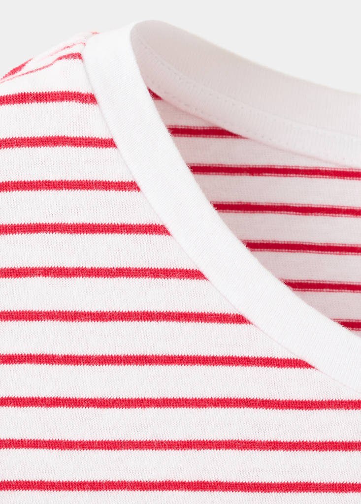 Striped logo T-shirt — Red