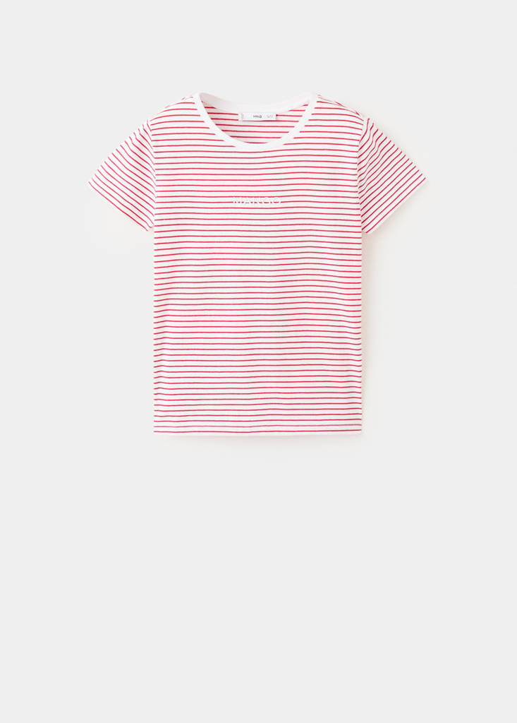 Striped logo T-shirt — Red