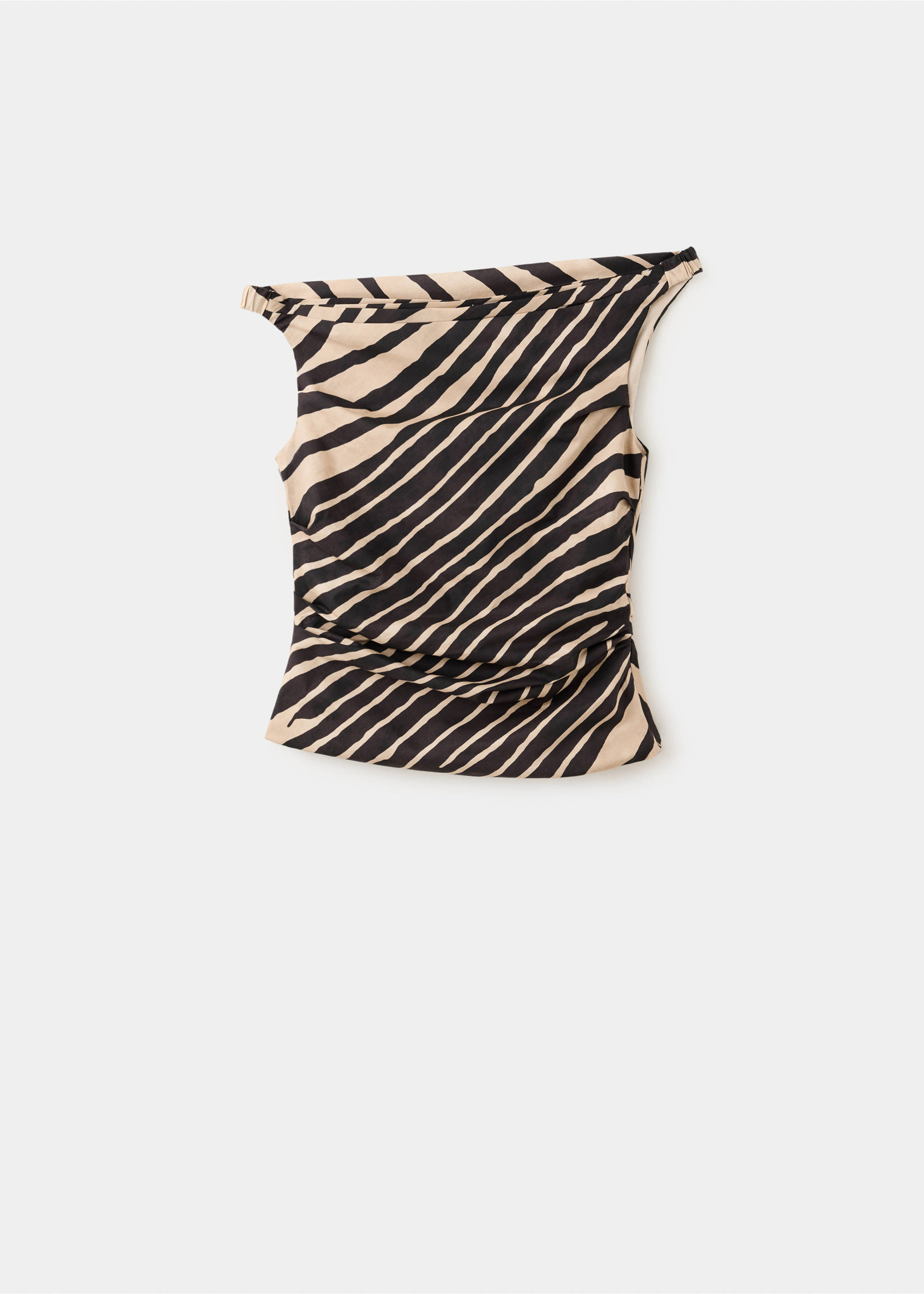 Draped cotton top - Article without model, Black. Ref: 37043321-00.