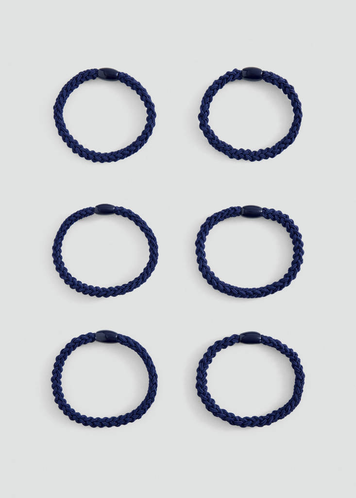 Pack 6 hair ties — Navy