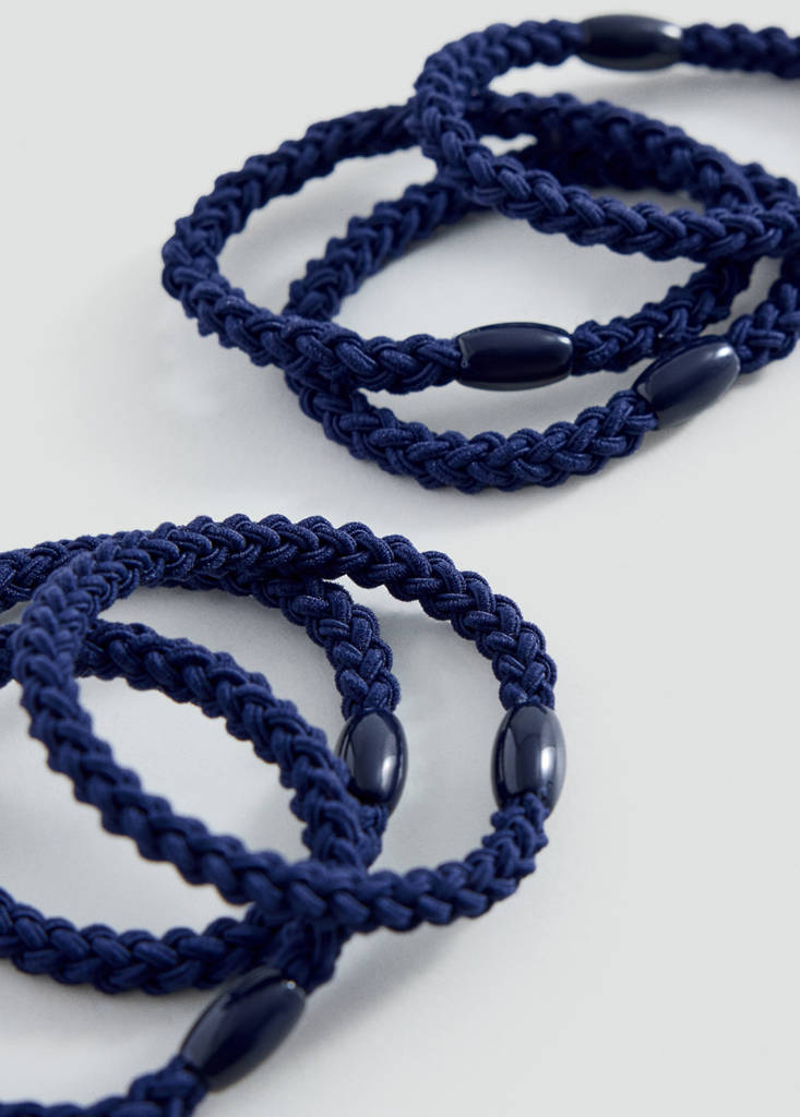 Pack 6 hair ties — Navy