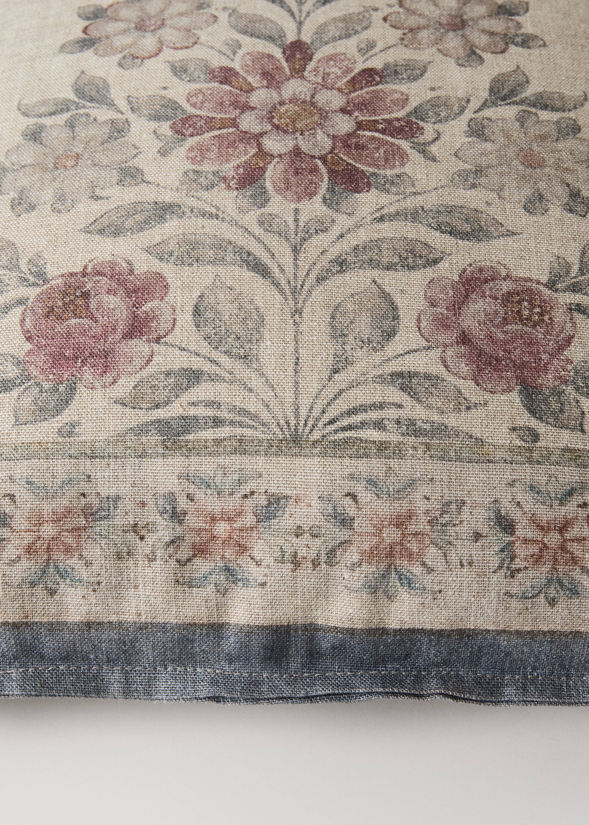 Funda cojín mezcla lino algodón floral 50x50 - Detalle del artículo 1