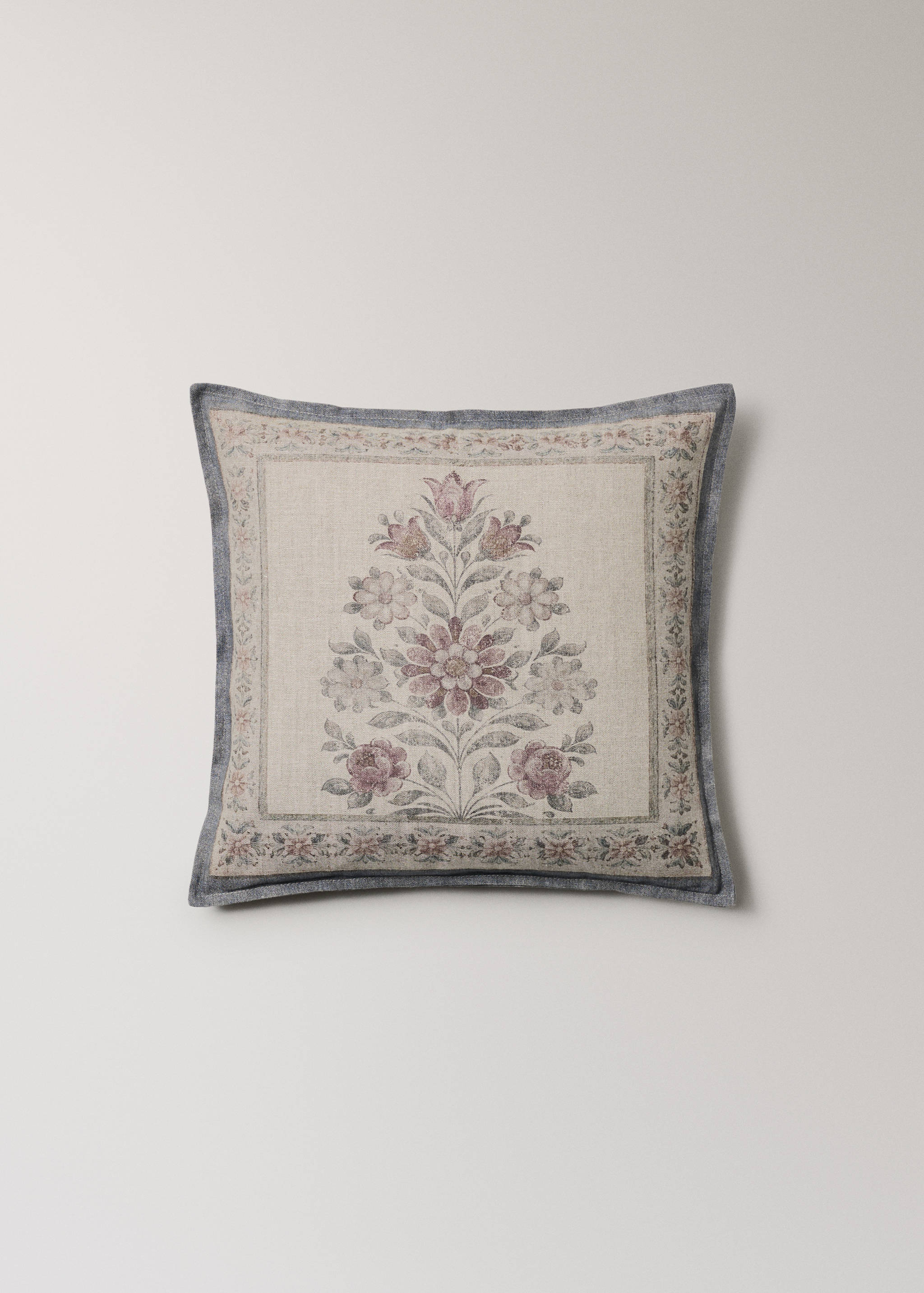 Funda cojín mezcla lino algodón floral 50x50 - Artículo sin modelo