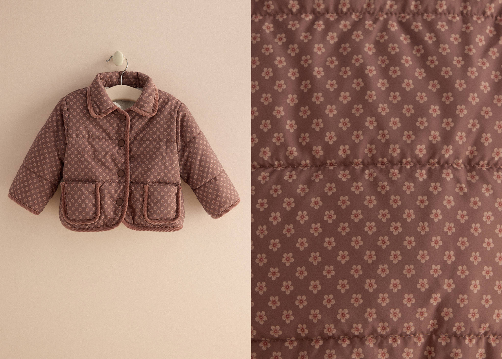 Puffer buttoned coat - Panoramic plane