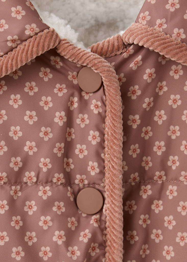 Puffer buttoned coat — Pink