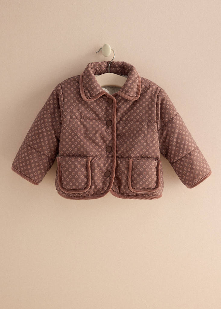 Puffer buttoned coat — Pink