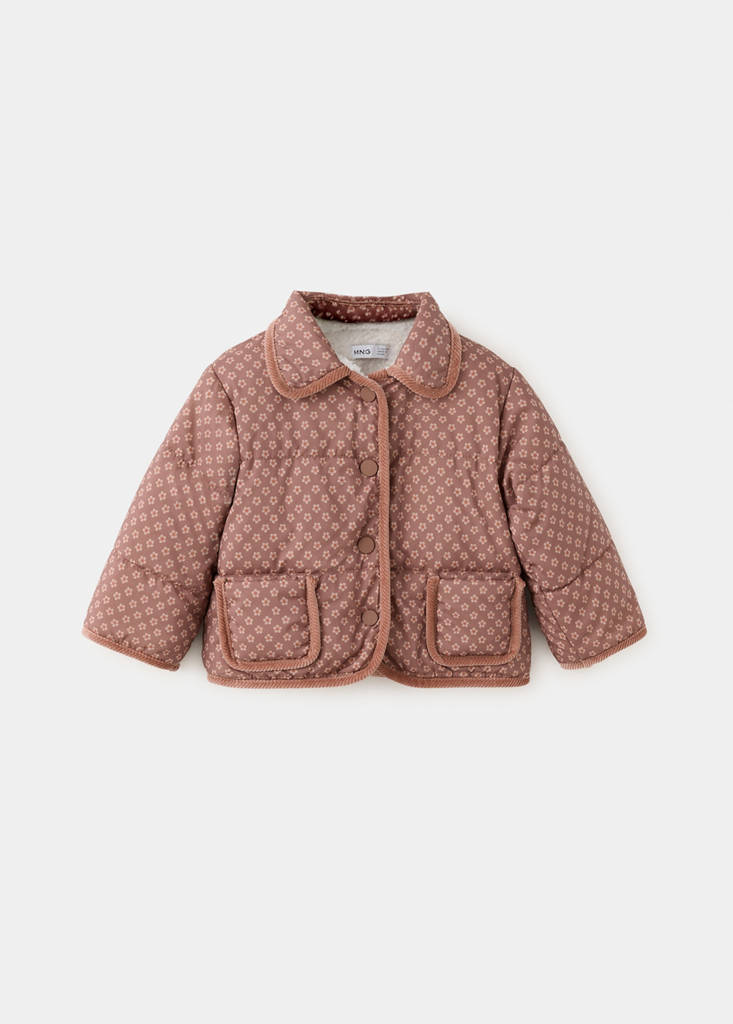 Puffer buttoned coat — Pink