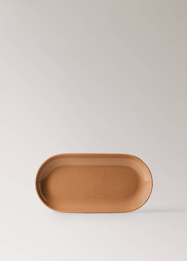 Gloss-finish ceramic bathroom tray — Burnt Orange