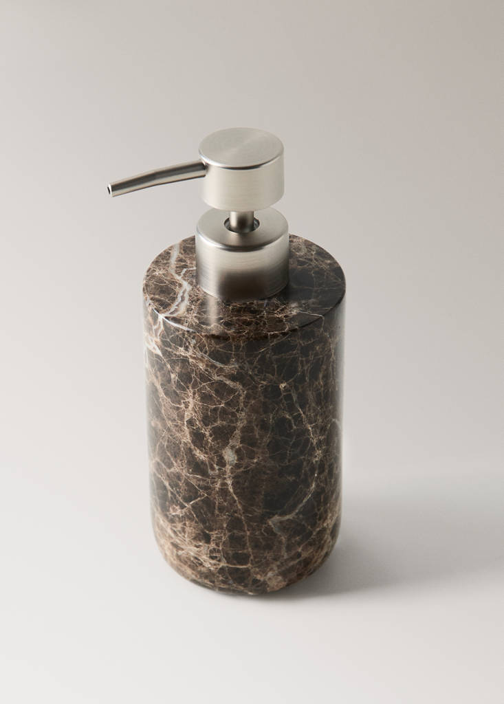 Marble soap dispenser — Brown