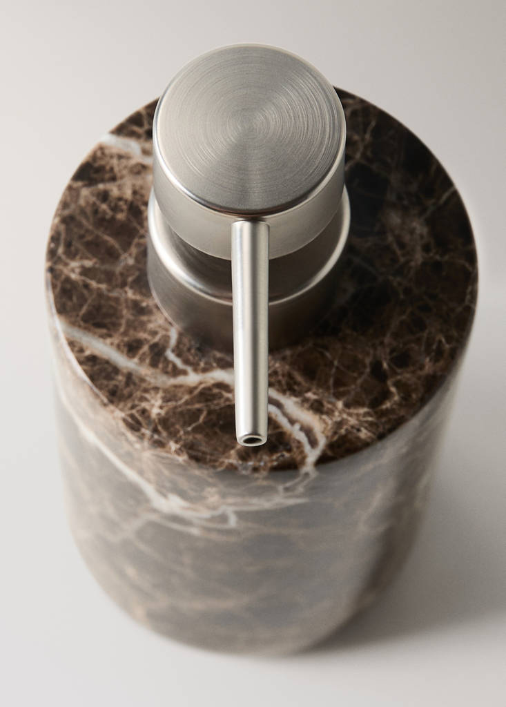 Marble soap dispenser — Brown