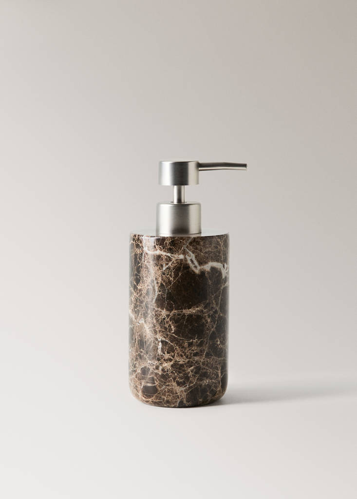 Marble soap dispenser — Brown