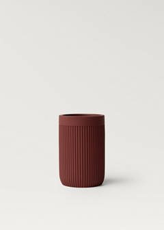 Striped resin toothbrush tumbler — Maroon 5