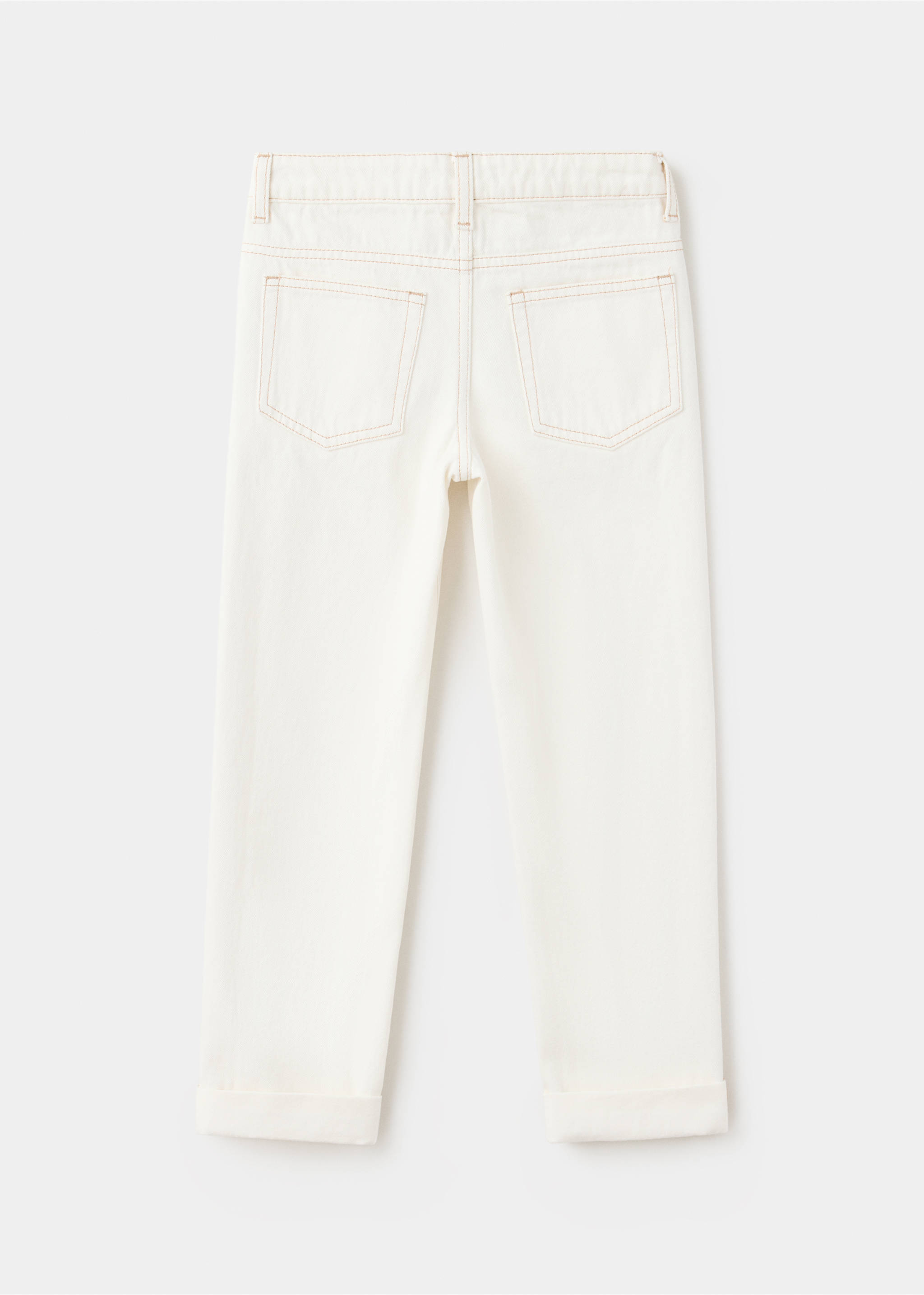 Jeans rectos bajo vuelto - Reverso del artículo, Blanco roto. Ref: 37043864-00.