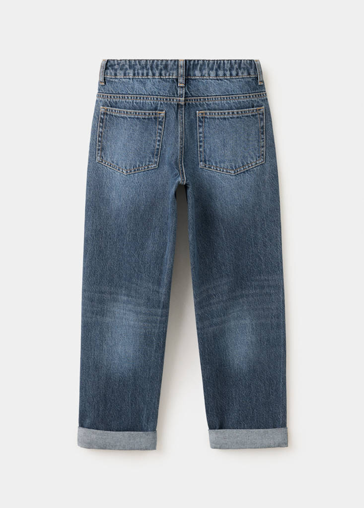 Regular fit jeans with rolled-up hem — Medium Vintage Blue